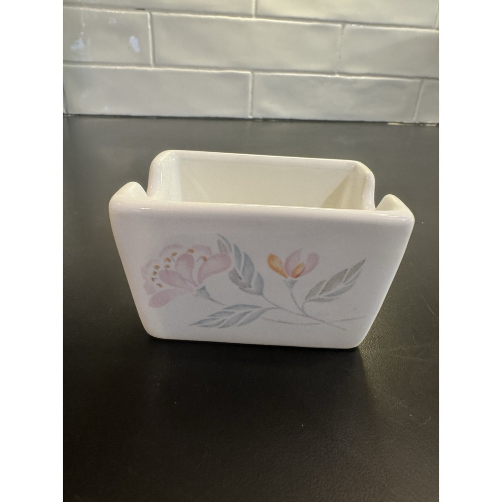 Corelle Sweetener‎ Sugar Packet TEA BAG Holder Pink Trio  White With Flowers